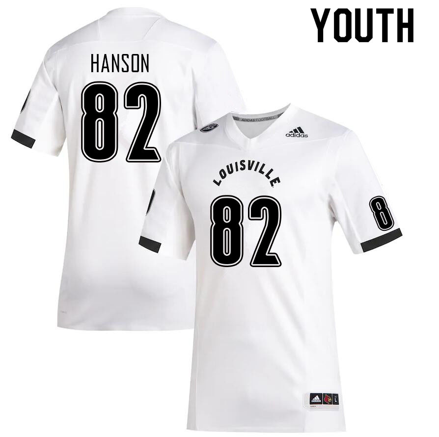 Youth #82 Gerald Hanson Louisville Cardinals College Football Jerseys Sale-White - Click Image to Close